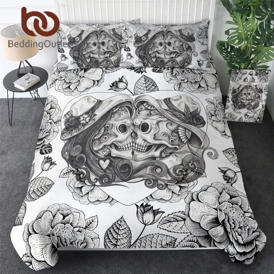 BeddingOutlet Комплект постельного белья с черепом король топ для мальчиков готический