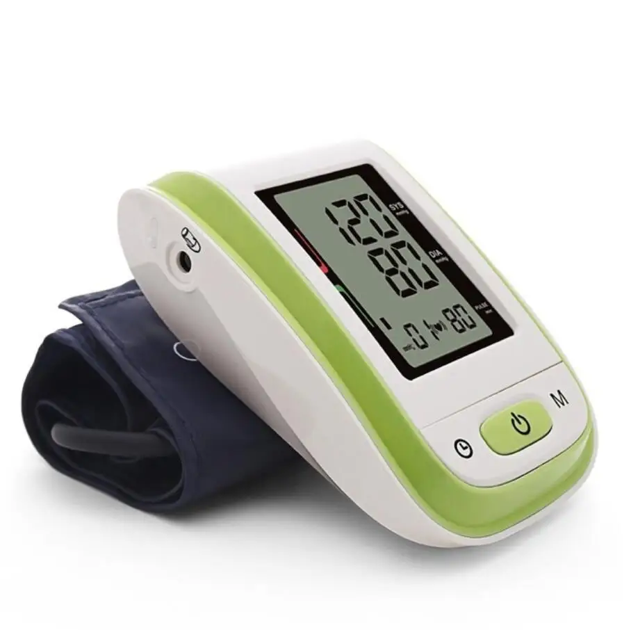 Автоматический цифровой монитор кровяного давления верхней руки пульсометр тонометр Сфигмоманометры пульсометр - Цвет: Green