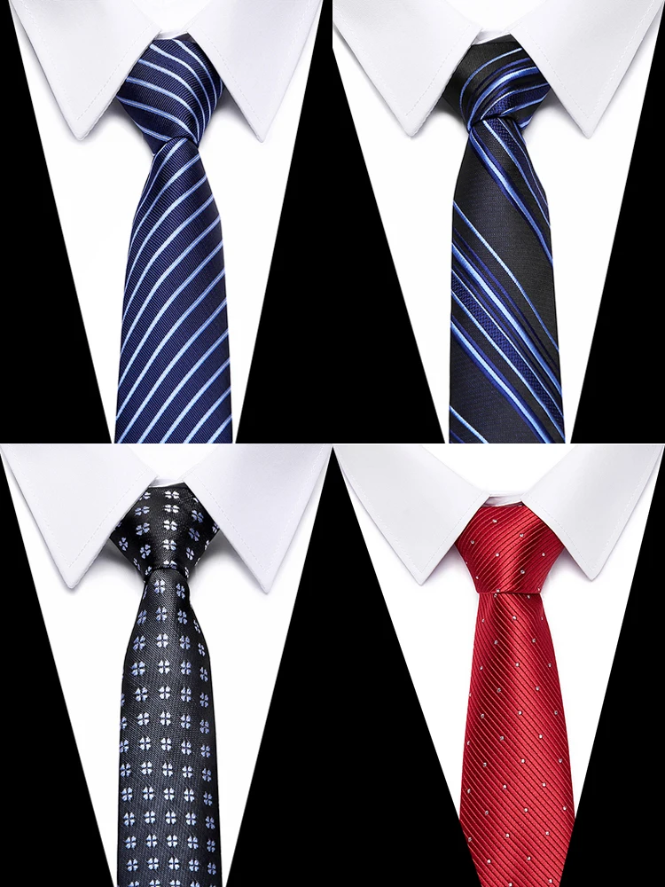 Neck Tie Men Classic Silk Jacquard Woven Plaid Check Striped