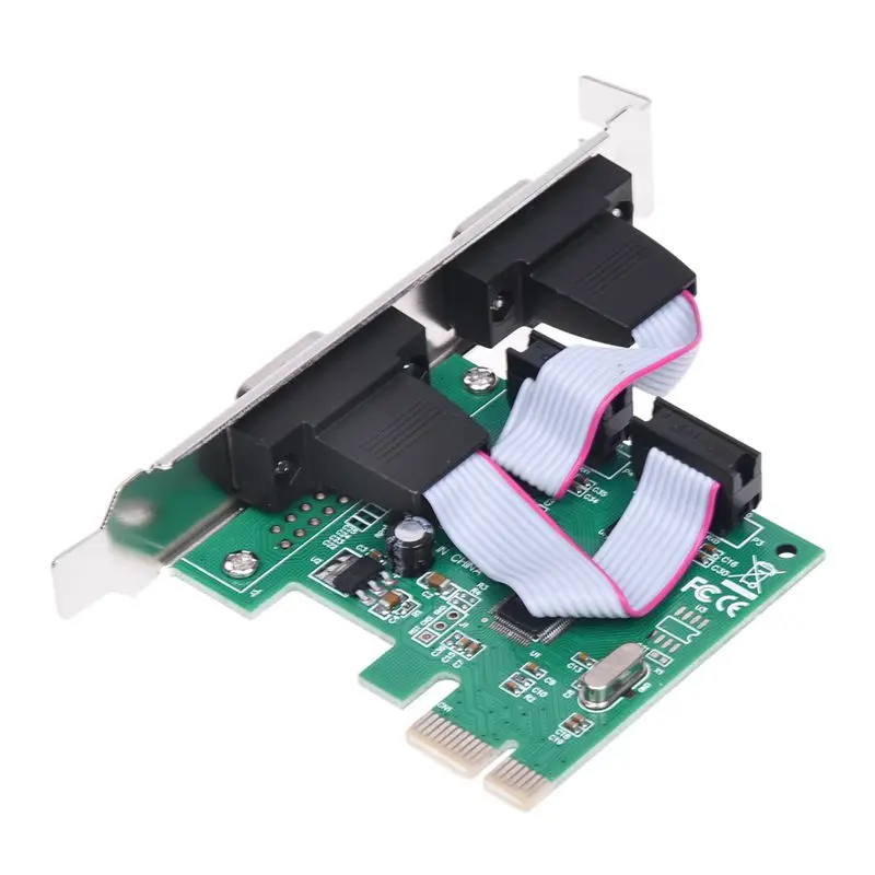 Двойной Порты 9-контактный последовательный RS232 DB9 PCI-E карта Com AC332 | Компьютеры и