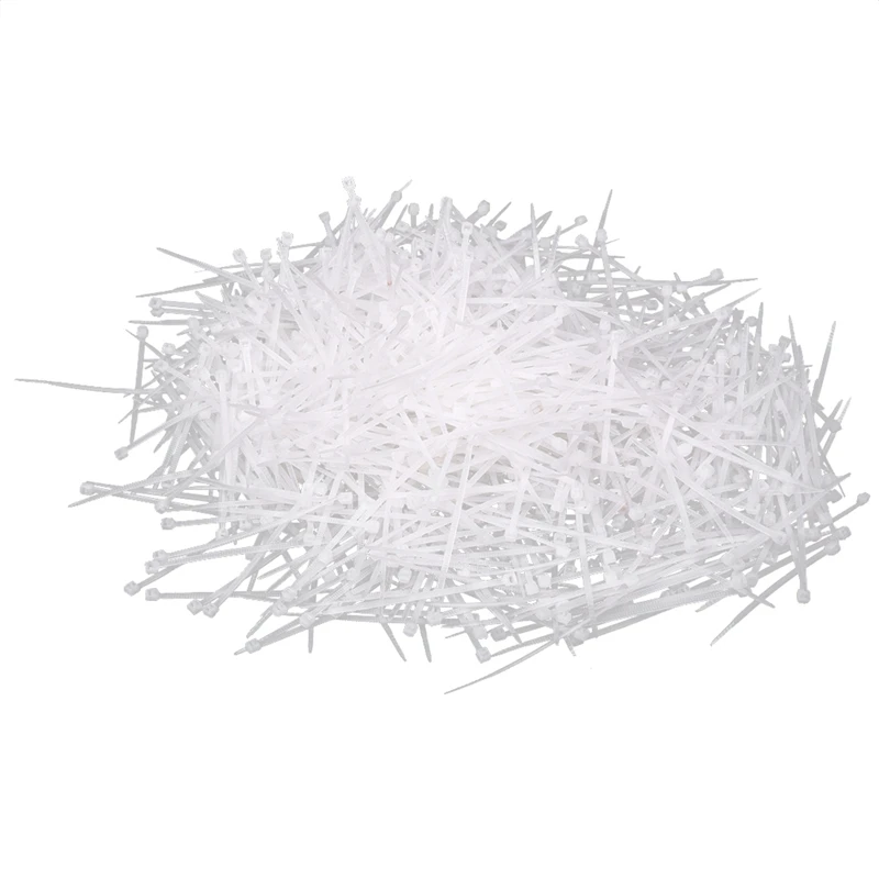 Top-1000Pcs белый Пластик застежка-молния кабеля закрепить Обёрточная бумага 60 мм x 2 мм и 2000Pcs 3 дюйма защелкой безопасности петля Пластик тегов тег быстро