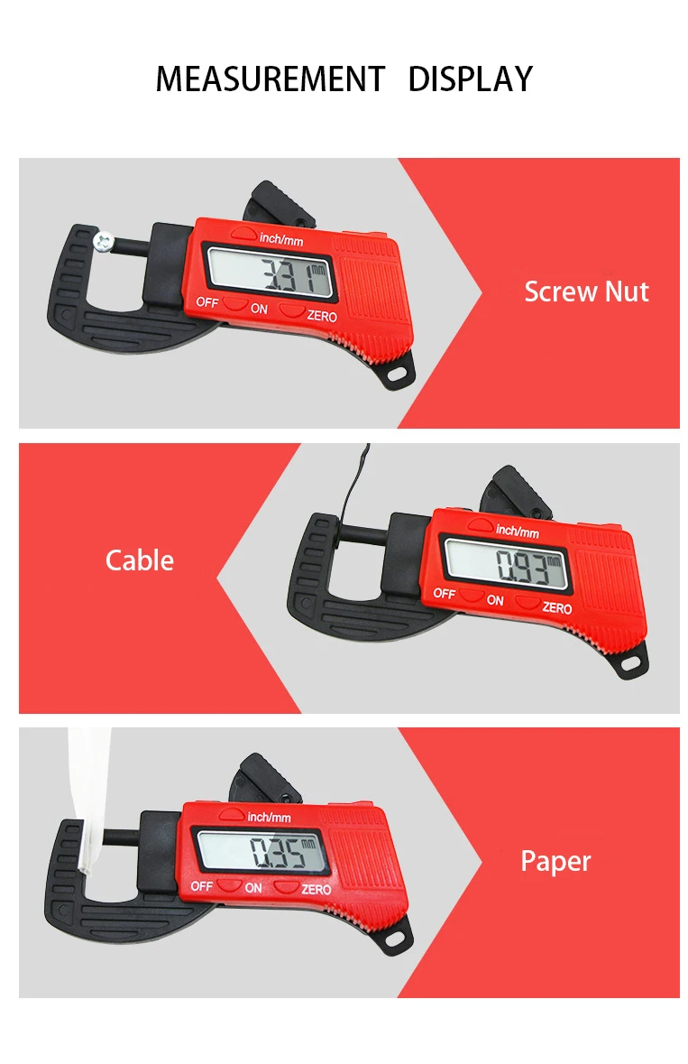 От 0 до 12,7 мм цифровой дисплей толщиномер портативный толщиномер тестер штангенциркуль измеритель ширины измерительный инструмент