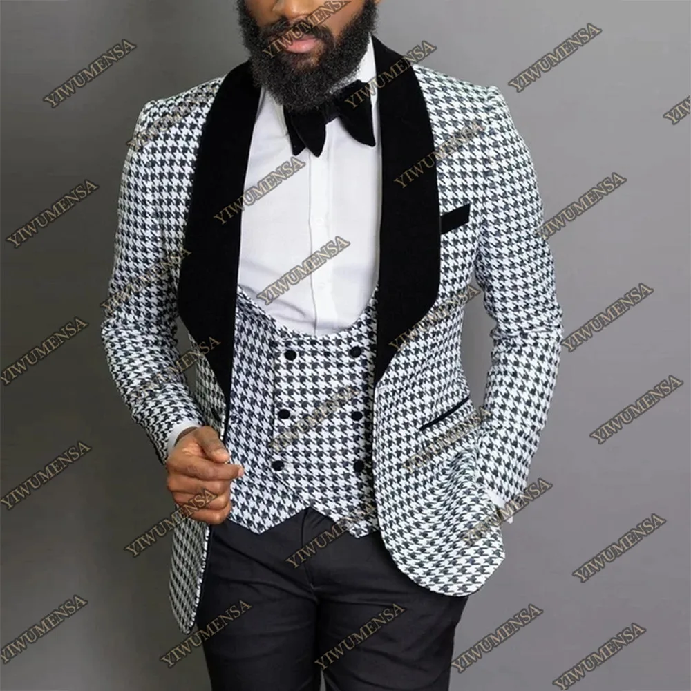 Formal Striped Men Wedding Tuxedos 3 Pieces Peaked Lapel Groom Suits Party Prom Jacket Blazer Clothes Business Wear Coat 2022 casual blazer