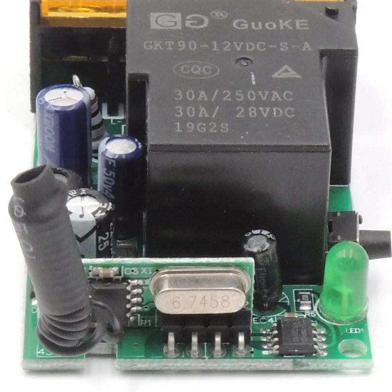 Diese 433 МГц 30 Ампер высокой мощности AC85V~ 220V 1CH релейный приемник Универсальный беспроводной РЧ пульт дистанционного управления для водяного насоса дверного управления