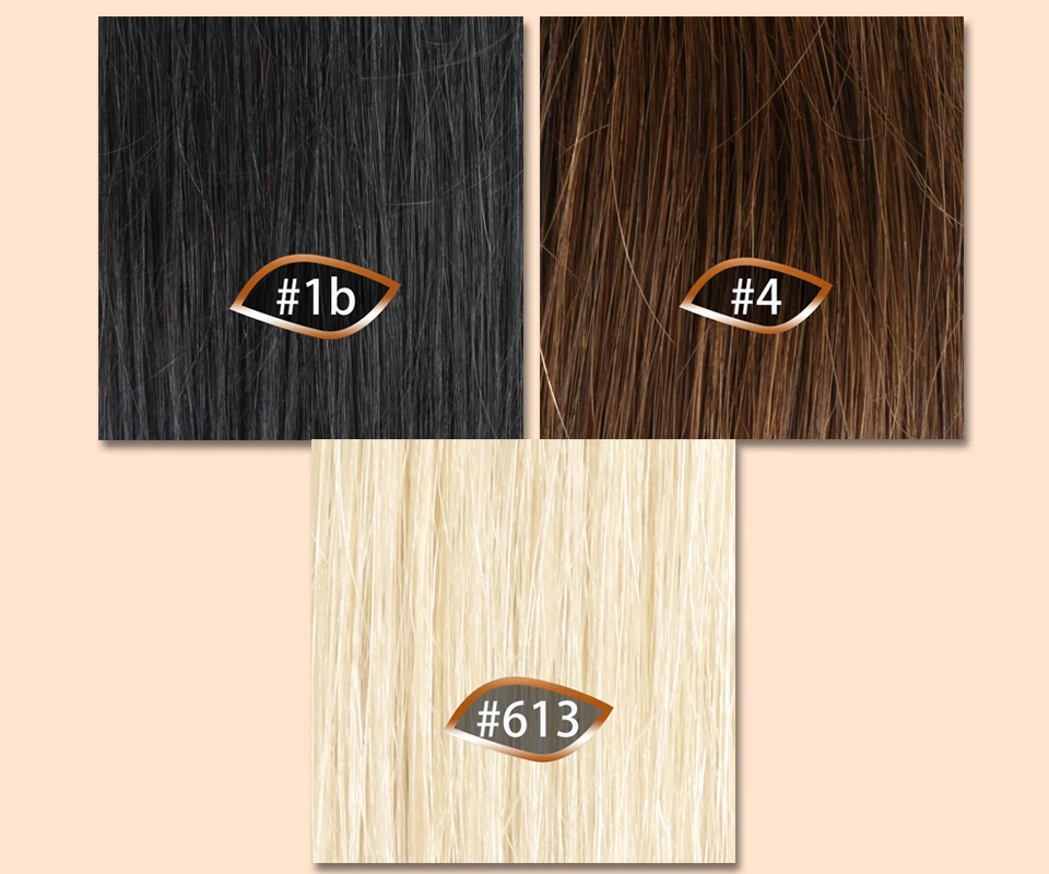 QHP Straight Human Fusion Hair Nail U Tip Machine Made Remy Human Hair Extensions 0.8g/pcs Muti-Color