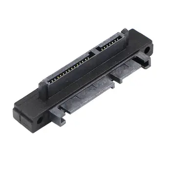 

Black Durable 90 Degree Angled SATA 22 (7+15) Pin Male to Female Extension Computer Adapter Converter