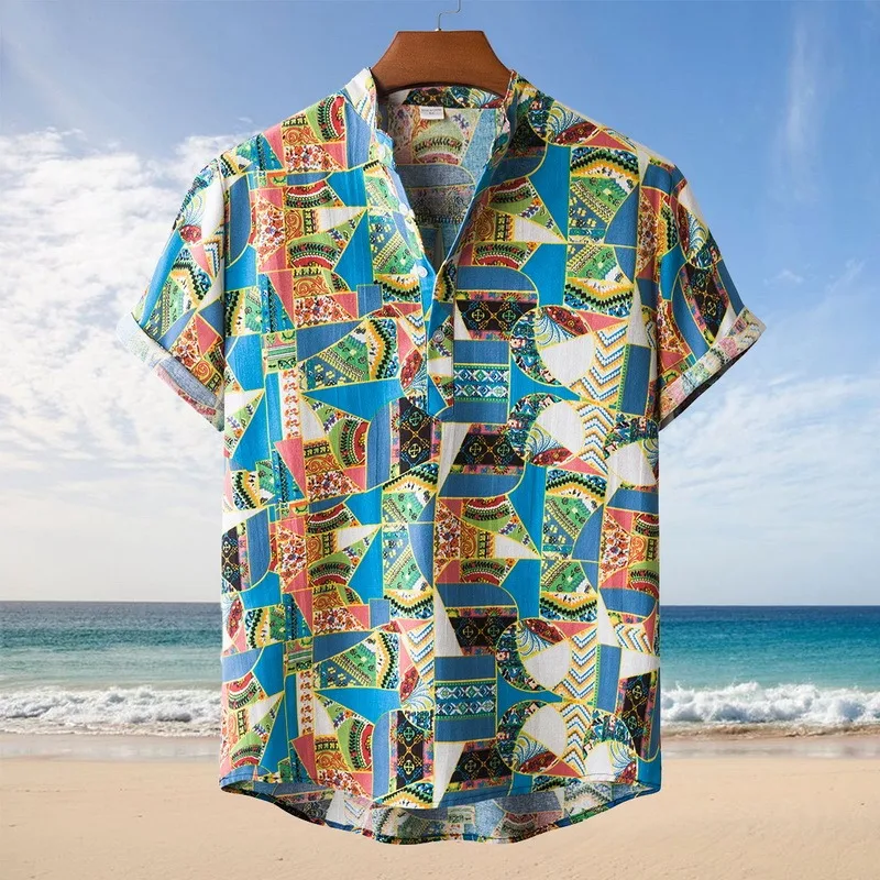 Chemise Hawaïenne Homme Aloha - Imprimé été, Style Décontracté Plage - En Spandex, Manches Courtes