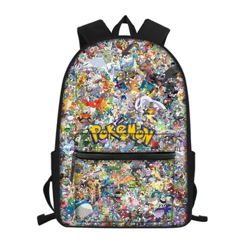 

Children's School Canvas Backpack Pokemon Pattern Students Book Bags Cartoon Pikachu Design Fashion Kids Travel Backpacks