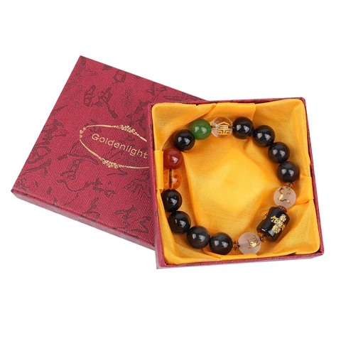 Included Feng Shui Obsidian Bracelet Five-element Wealth Porsperity and Good Luck Attract Gift Women Men Bead Bracelets