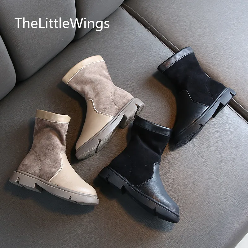 

Girls High Boots Fall 2019 New Fashion Children breathable suede Martin Boots 1-3 Years Old Korean version of the British style