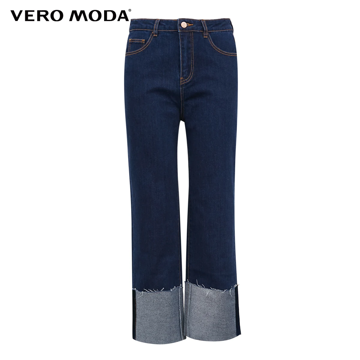 Vero Moda женские укороченные прямые джинсы с отворотами | 319349546