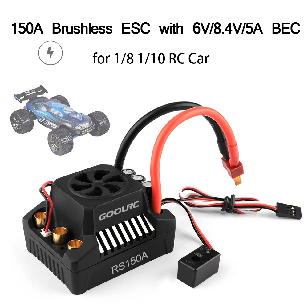 GoolRC 80A 120A 150A бесщеточный ESC электрический регулятор скорости с 6,0 V/8,4 V/5A BEC для 1/8 1/10 RC грузовика внедорожника