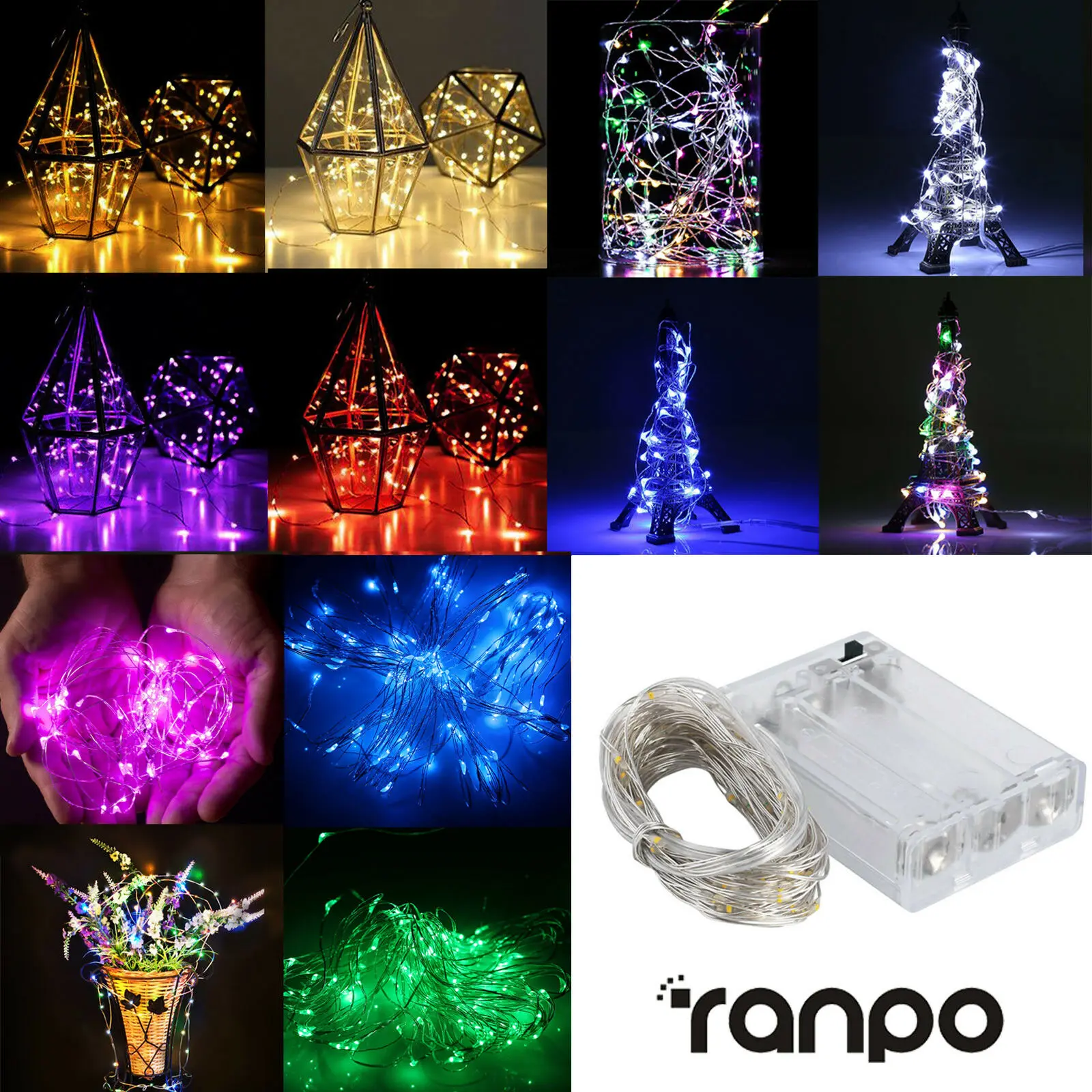 

1m 2m LED String Light 9 Colors Fairy Lights 10-20LEDs Copper Wire AA Battery Operated for Wedding Xmas Party Decor Holiday Lamp