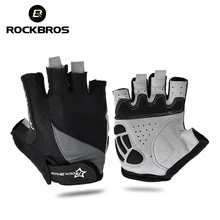 ROCKBROS Велоспортный против скольжения анти-пот Для мужчина женщина половины пальцев перчатки дышащие анти-шок спортивные перчатки MTB велосипедные перчатки
