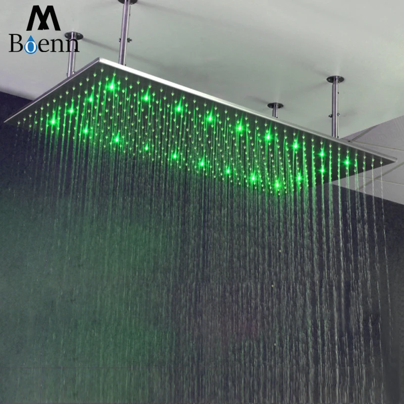 Big Rainfall Showerhead LED Water Power Rain Bathroom Showers LED