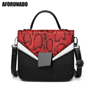 

New Fashion PU Leather Women Bag Ladies Luxury Snake Shoulder Bags Designer Handbags High Quality 2019 Spring Ladies Tote Bag