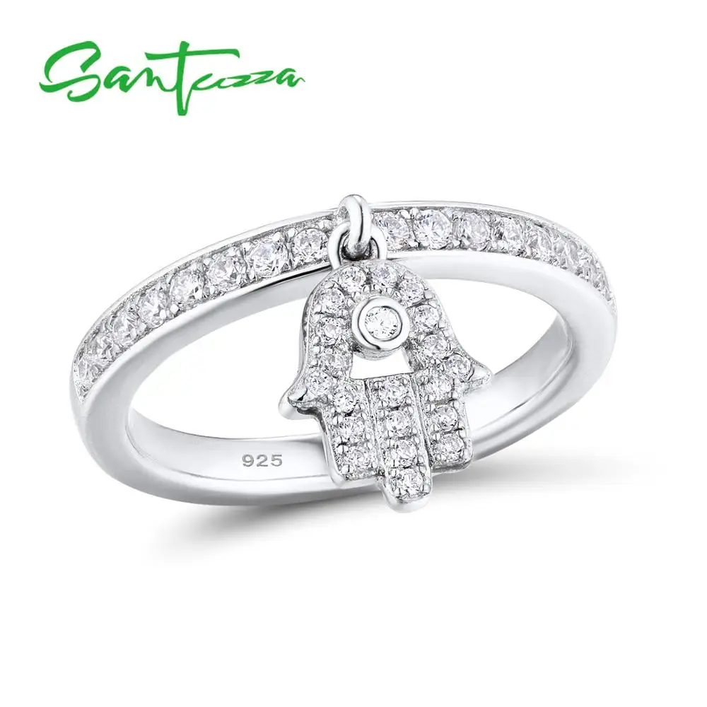 SANTUZZA, серебряное кольцо, набор для женщин, 925 пробы, серебряные женские кольца, розовое золото, кольца с кубическим цирконием, модное ювелирное изделие