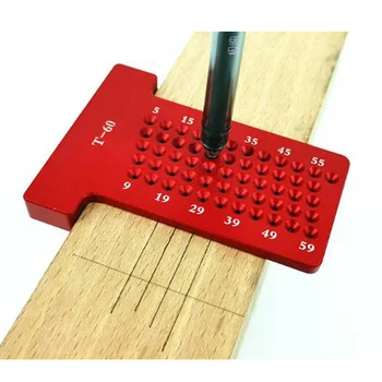

T60 T-type Ruler Scriber Hole Wood Scribing Measuring Woodworking Metric Tools