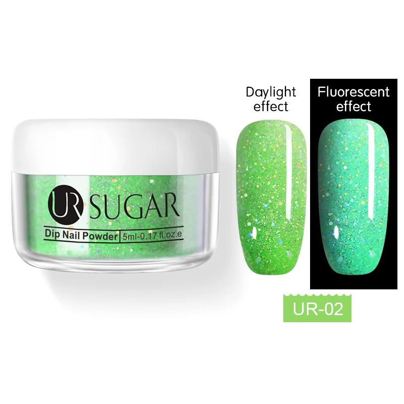 2 Ur Sugar 5 мл флуоресцентный блеск Dip порошок для ногтей голографический градиентный французский пигмент погружающийся порошок для ногтей украшение для ногтей - Цвет: 2