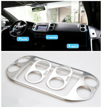 

Accessories 3pcs Interior Navigation Frame Trim & Side Air Vent Outlet Cover Trim For Volkswagon Tiguan 2010-2015