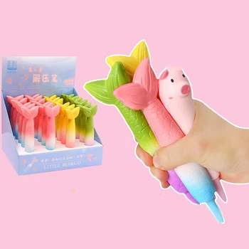 

Cute Mermaid Pen Kawaii Reduce Pressure Gel Pens Black Ink Neutral Pens For Writing Kids Girls Gift School Supplies Stationery