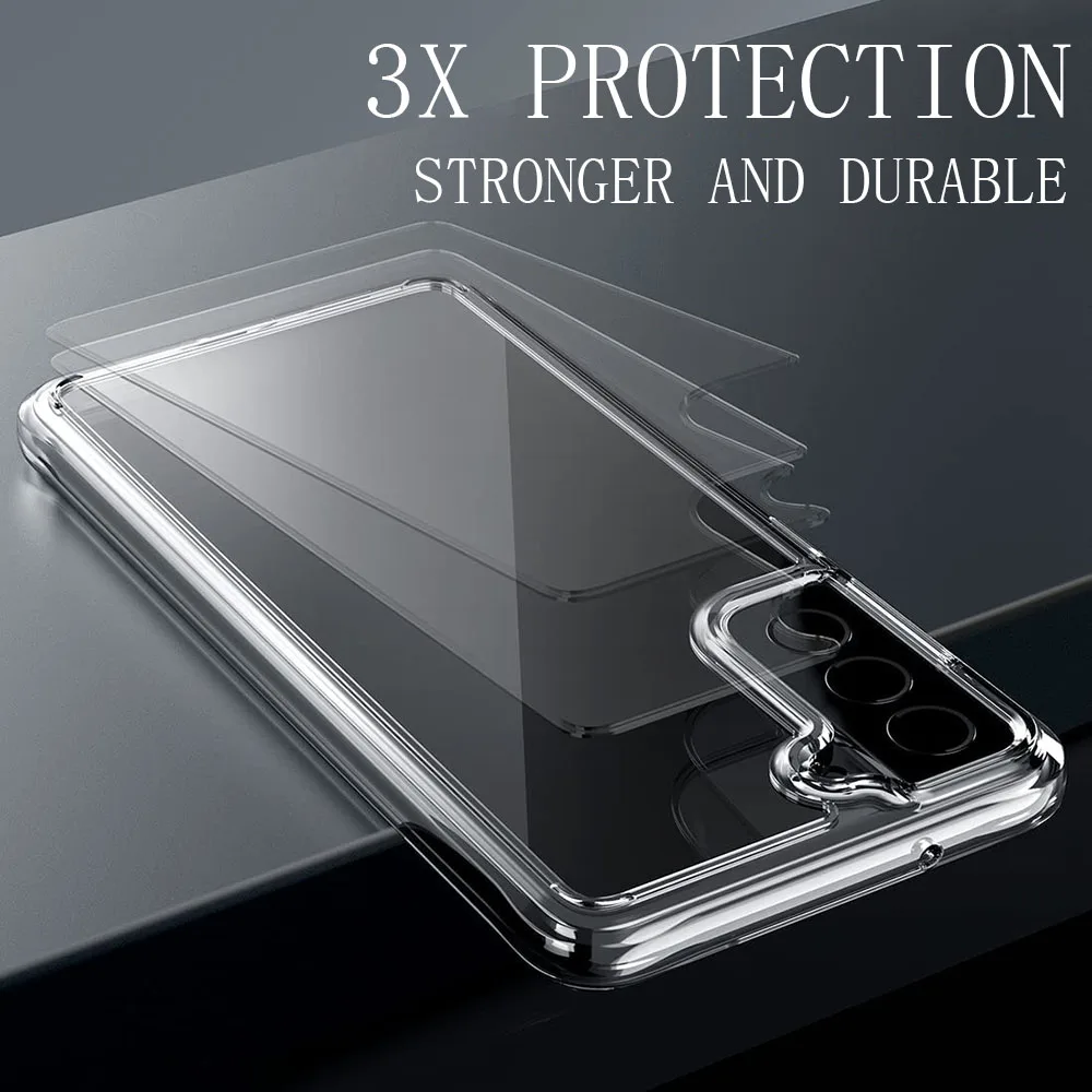 Luxury Hybrid Clear Hard Case For Samsung Galaxy S21 S20 Note20 Ultra Note10 Pro Plus Shockproof  Case Cover For Note 20 10 9 8