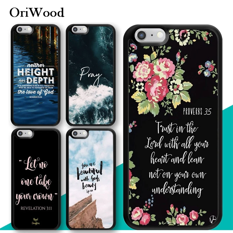 

OriWood Bible Verse Jesus Christ Christian Phone Case For Apple iPhone X XR XS MAX 8 7 Plus 6 6s 5s TPU Case Back Cover Capa