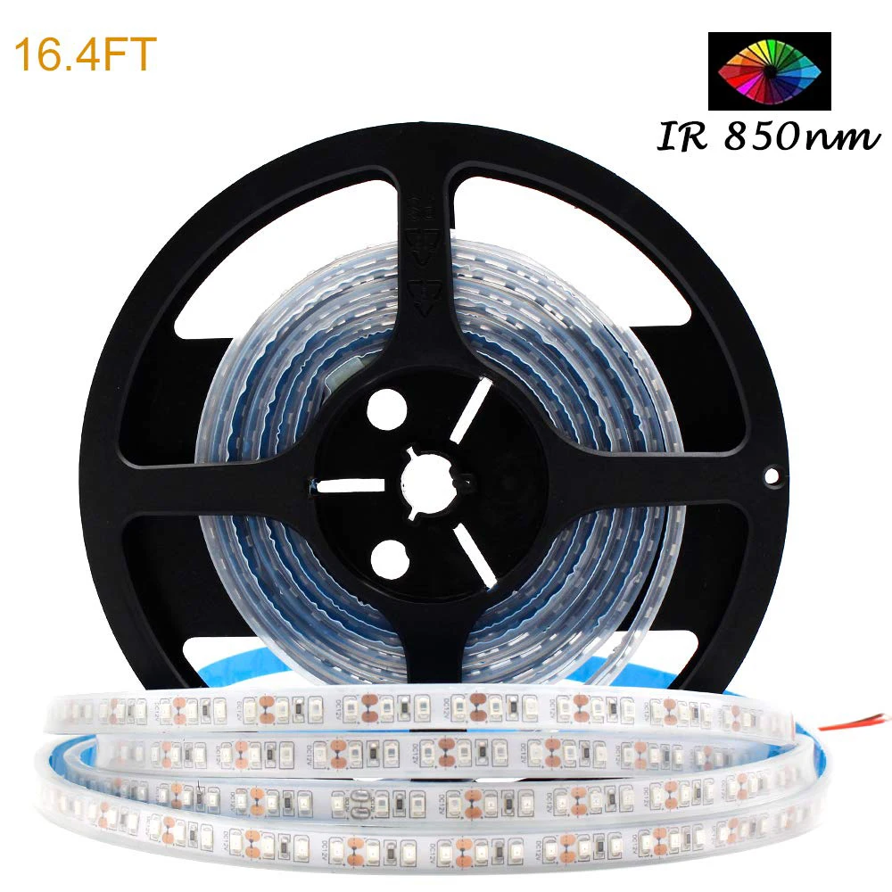 850nm Ir Infrared Flex Led Strips 16.4ft 5m 12v Smd3528 120leds/mtr