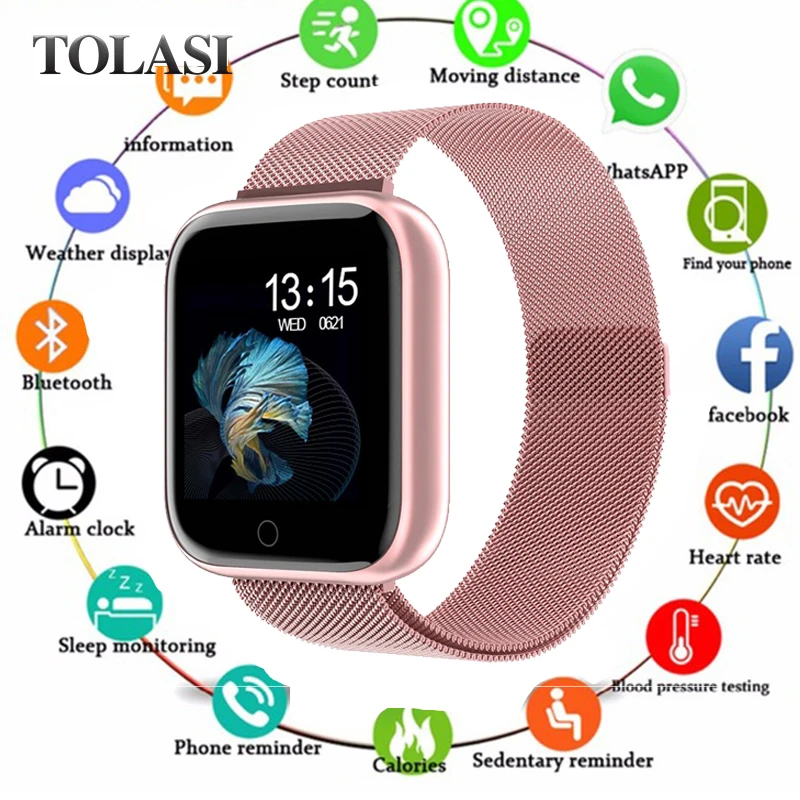 2019 новые женские водонепроницаемые Смарт часы T80 Bluetooth Smartwatch для Apple IPhone Xiaomi