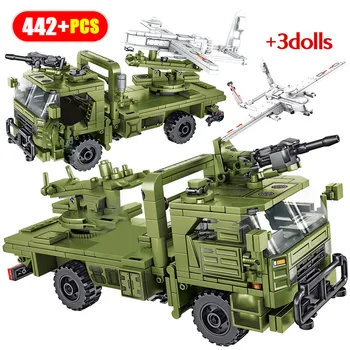 

Military Army Fighter Airplane truck building blocks city technic WW2 vehicle Figures soldier bricks toys for boys