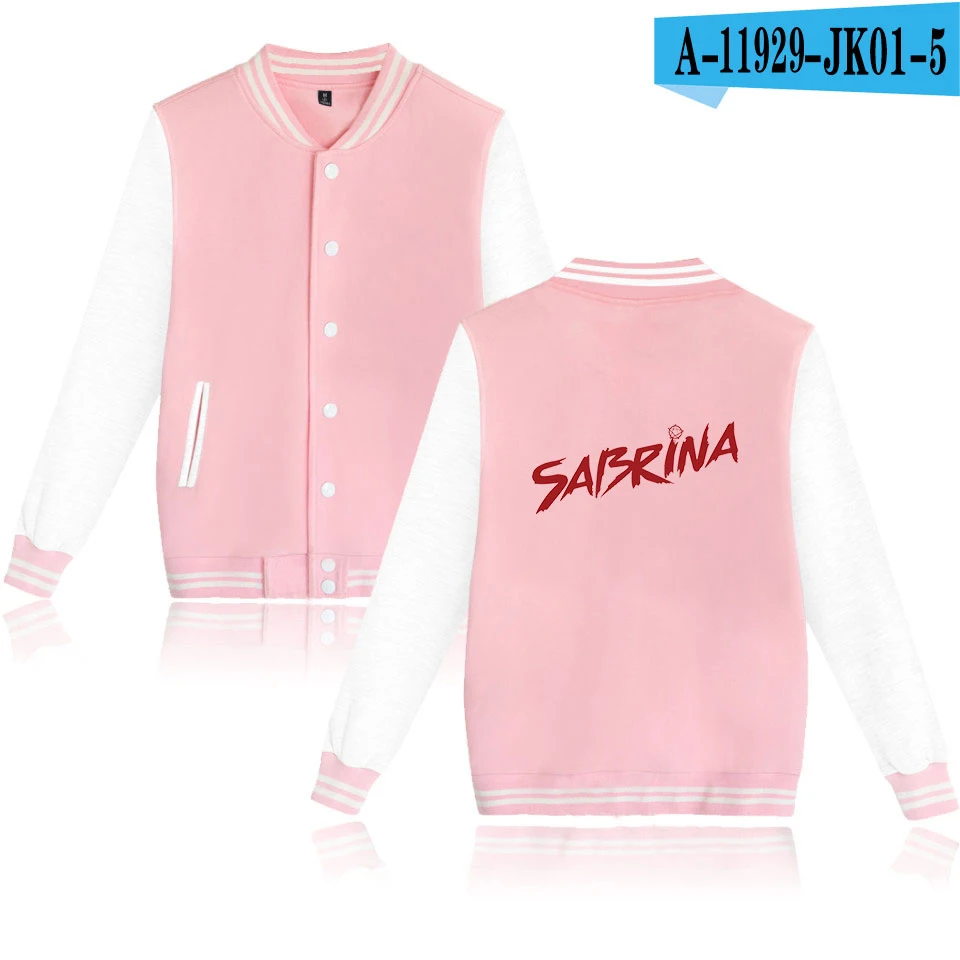 Sabrina/ Весенняя мужская куртка; повседневная одежда с принтом логотипа; Sabrina Streatwear; мужская новая стильная одежда; Повседневная куртка с героями мультфильмов - Цвет: pink