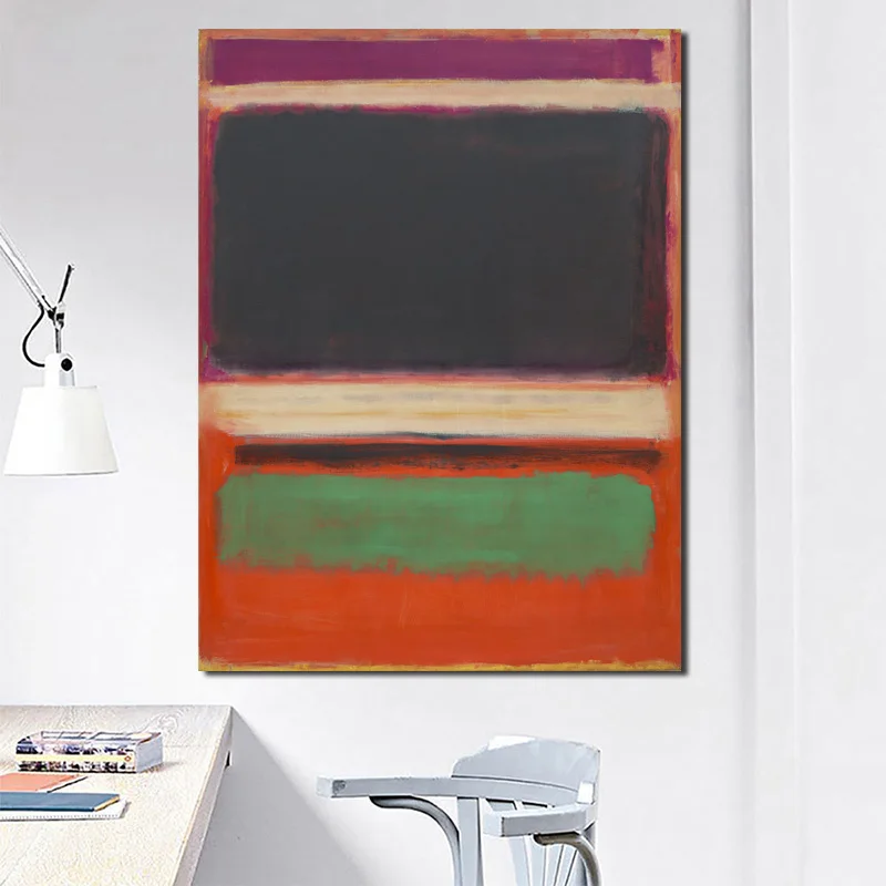 Маркер Rothkoes пурпурного цвета: черный зеленый на оранжевом холст картины печати