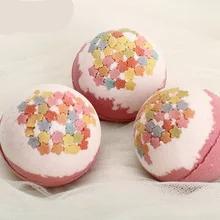 100g Deep Sea Salt Bath Ball Bomb Explosion Bathing Ball Bubble Natural Sea Salt Bath Ball with Dried Flower Body Essential Oil