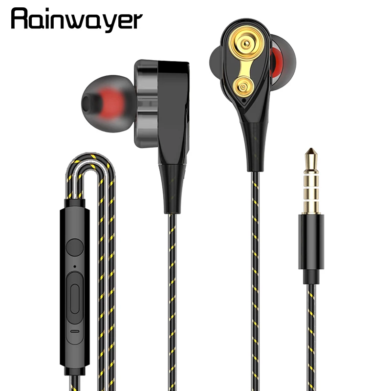 Проводные стереонаушники Rainwayer наушники-вкладыши с глубокими басами и двойным