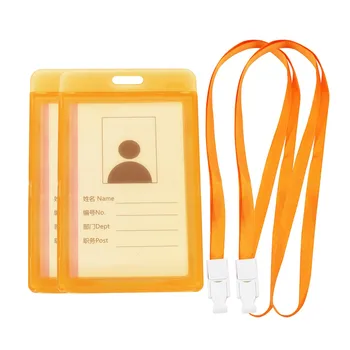 

idclip 2PC Lot Badge Card Holder Transparent Plastic Card Case ID Badge Clear Bank Credit Card Badge Holder Accessories