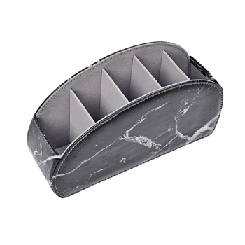 

Remote Control Holder By Connected Essentials - Black TV Remote Caddy Organizer with 5 Spacious Compartments