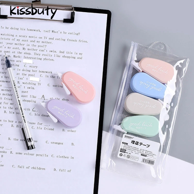 6Pcs/Set correction tape Solid color translucent Corrector kids student school office supplies