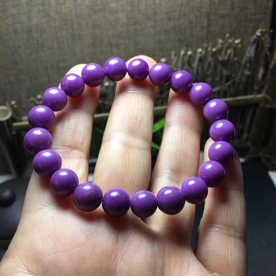 

9mm Newly Natural Purple Phosphosiderite Gemstone Round Beads Stretch Crystal Bracelet Men Women Reiki Stone AAAAA