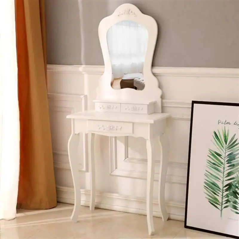 

FCH Irregular Single Mirror 3 Drawer Dressing Table Stool Home Furniture