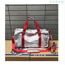 PUOU Новые популярные мужские и женские модные Дорожная сумка из ПУ серебряной лакированной кожи большой емкости пара портативный с лямкой на одно плечо по диагонали сумки