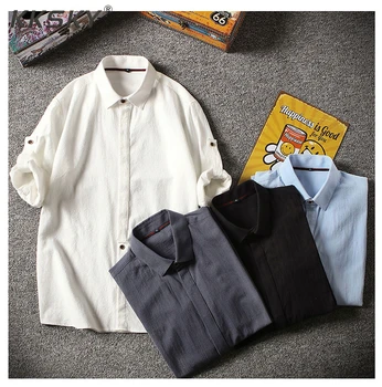 

Short-sleeved Shirt Men's Summer Men's New Korean Version Of The Self-cultivation Casual Seven-point Sleeve Shirt Sleeve Shirt