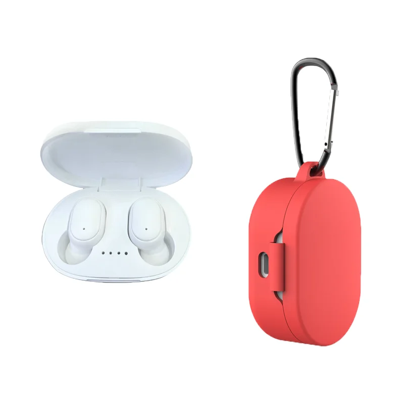 white red A6S беспроводные наушники TWS для Xiaomi Redmi Airdots, наушники Bluetooth 5,0, наушники с шумоподавлением, микрофон для iPhone, huawei, samsung - Цвет: white red