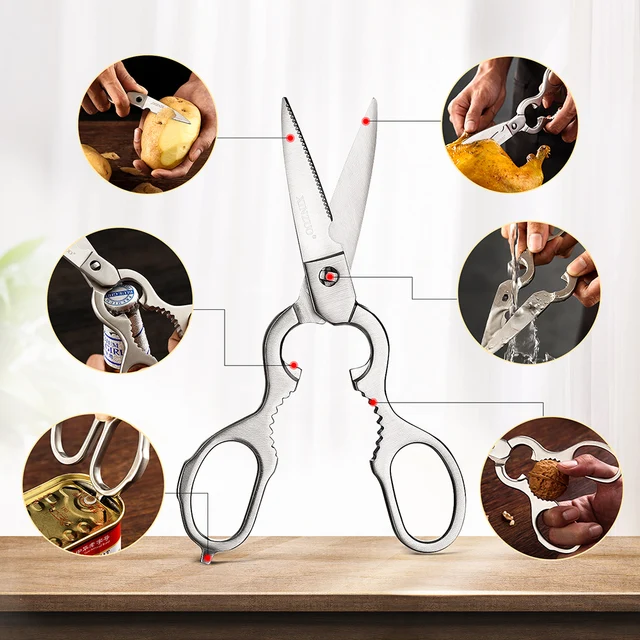 Xinzuo 7Db Késkészlet Tartóval És Ollóval Magas Széntartalmú Rozsdamentes Acélkéskészletek Zöldség Steak Legjobb Séf Konyhai Szerszámok - Image 6