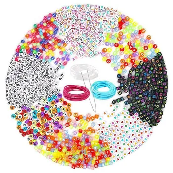 

1300PCS Acrylic Letter Beads for Valentines Bracelets Beads for DIY Jewelry Kit Accessories Handmade Jewelry Material Alphabet L