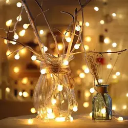 YINUO Свеча 10 м 100 светодиодный шарик гирлянда светильник для праздников Рождества освещение свадебное украшение 8 мигающих режимов