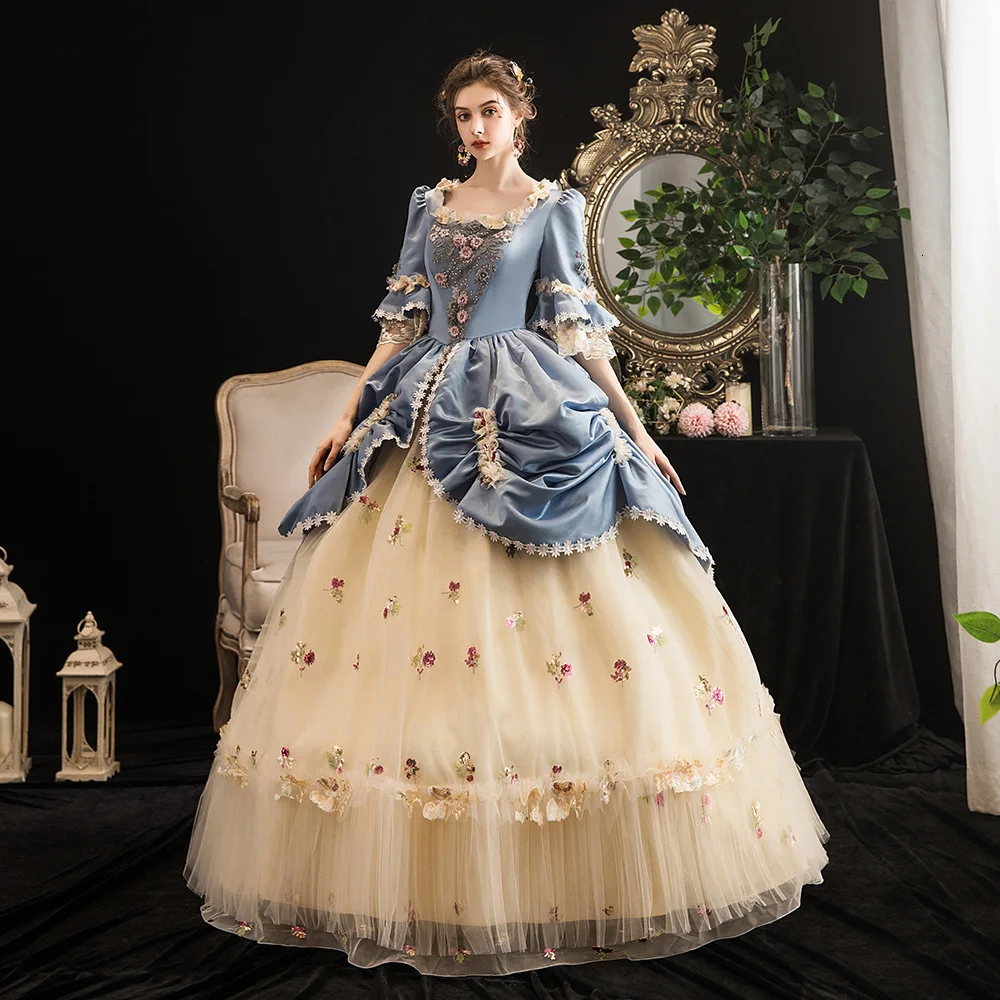 Элитные корт рококо барокко Marie Antoinette Бальные платья 18 век Ренессанс, платье для женщин