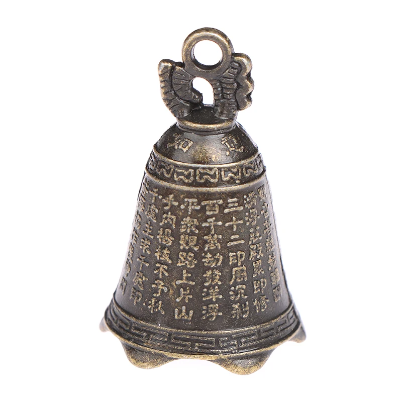 Alloy Bronze Antique Bell Chinese Mini Sculpture Pray Guanyin Buddha Bell Shui Feng Bell 4