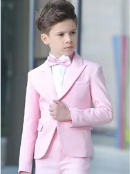 Slim Fit Pink Kid Suit Children Wedding Suits Custom Made Blazer Boys Tuxedo 2 Piece Jacket Pants Costume Homme