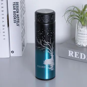 

Soffe Luminous Display Vacuum Flasks Direct Water Bottle Stainless Steel 304 Portable 500ml Traveling Insulation Thermos Bottle