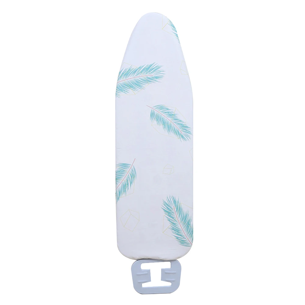 Green Feather Large Ironing Board Cover Protect Non-Slip Household Washable Heat Resistant Thick Lightweight Reusable Digital Printed Flat - Color: Green Feather